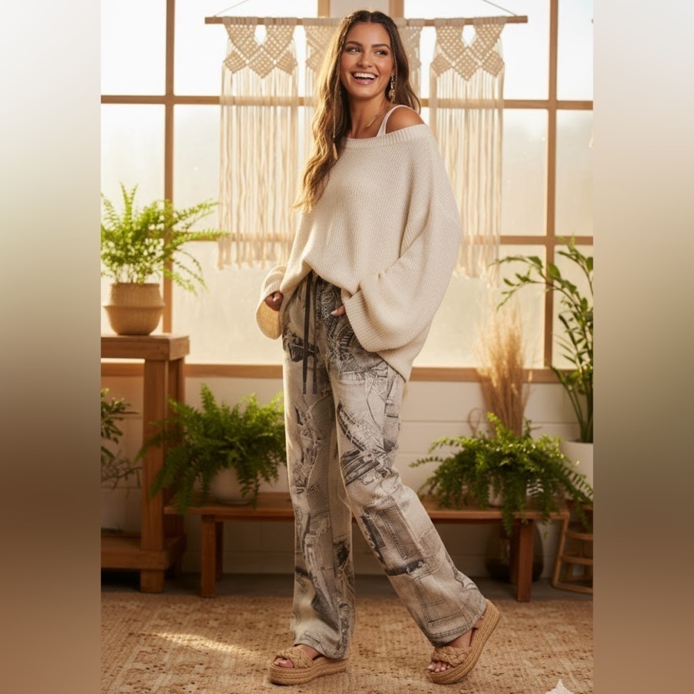 Stylish Women's Printed Pants - Picture 2 of 3